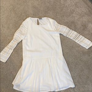 White drop waist dress